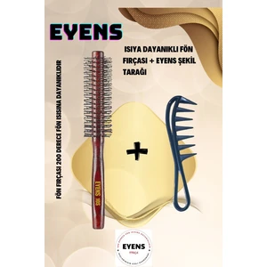 Isıya Dayanıklı Fön Fırçası Ufak + Eyens Şekil Wax Tarağı
