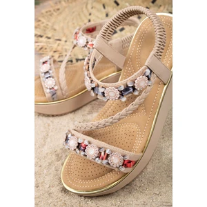 İbiza Anatomik Fashion Taşlı Günlük Kadın Sandalet