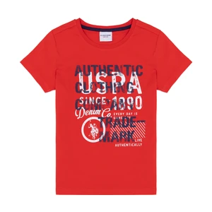 U.S. Polo Assn. Çocuk Kırmızı Bisiklet Yaka Tişört 50263338-VR030