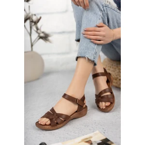 Ortopedik Deri Rahat Taban Kadın Sandalet