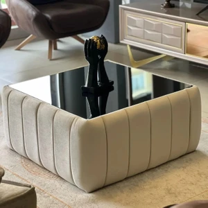 Kayalar Sofa Kare Yarmalı Camlı Orta Sehpa 75 x 75 cm
