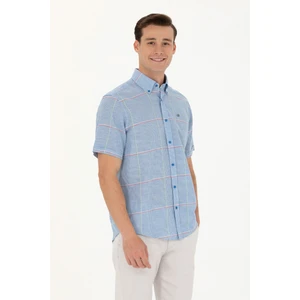 U.S. Polo Assn. Erkek Saks Gömlek Kısa Kollu 50263707-VR045
