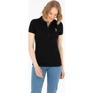 U.S. Polo Assn. Kadın Siyah Tişört Basic 50262698-VR046