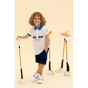 U.S. Polo Assn. Erkek Çocuk Beyaz Polo Yaka Tişört 50263262-VR013