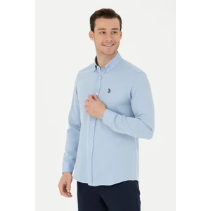 U.S. Polo Assn. Erkek Mavi Gömlek Desenli 50279424-VR036