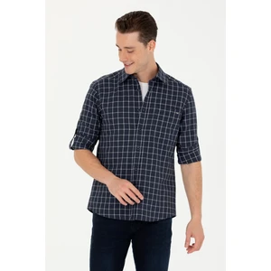 U.S. Polo Assn. Erkek Lacivert Gömlek Desenli 50279413-VR033