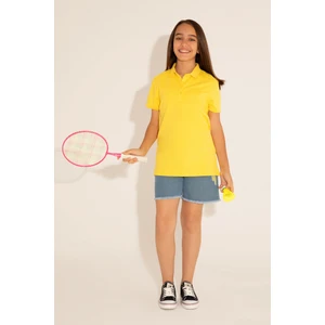 U.S. Polo Assn. Kız Çocuk Sarı Tişört Basic 50288501-VR044