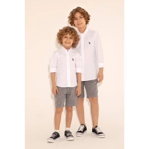U.S. Polo Assn. Erkek Çocuk Beyaz Gömlek Basic 50288715-VR013