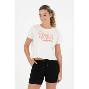 U.S. Polo Assn. Kadın Ekru Tişört 50286053-VR019