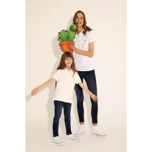 U.S. Polo Assn. Kız Çocuk Ekru Tişört Basic 50288501-VR019