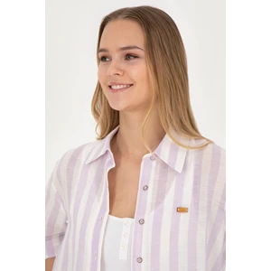 U.S. Polo Assn. Kadın Lila Gömlek Desenli 50288408-VR034