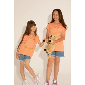 U.S. Polo Assn. Kız Çocuk Somon Tişört 50288450-VR047