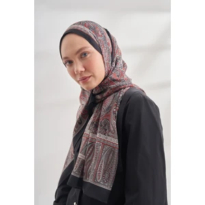 Etro Desen Şal 6036-SIYAH Kırmızı