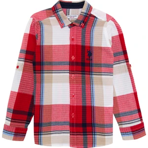 U.S. Polo Assn. Erkek Çocuk Kırmızı Gömlek Desenli 50270360-VR030