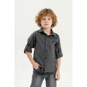 Gold Class Kidswear Katlanabilir Uzun Kol Basic Erkek Çocuk Gömlek