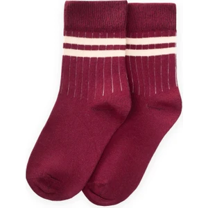 Ham Çizgili Soket 3-8 Yaş Bordo