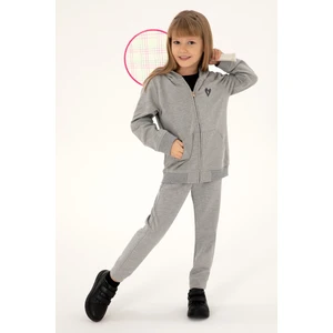 U.S. Polo Assn. Kız Çocuk Gri Melanj Sweatshirt 50296942-VR086