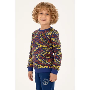 U.S. Polo Assn. Erkek Çocuk İndigo Bisiklet Yaka Sweatshirt 50293460-VR028