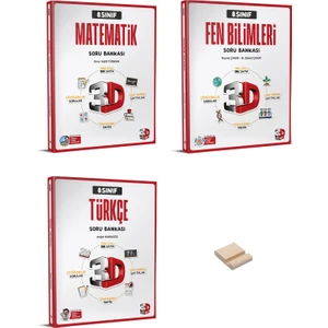 3D Yayınları 8. Sınıf LGS Matematik - Fen Bilimleri - Türkçe 3'lü Soru Bankası Seti + Telefon Tutucu