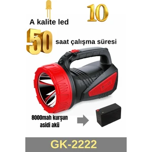 gold kama 50 Saat Çalışma Süreli 8000MAH El Feneri Projektör