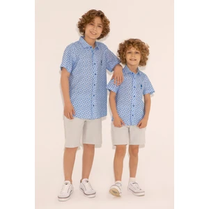 U.S. Polo Assn. Erkek Çocuk Lacivert Gömlek Kısa Kollu 50288719-VR033