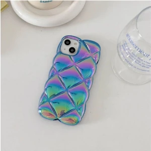 Iphone 15 Pro Max Uyumlu Lux Puf Hologram Baklava Dilimli Silikon Kılıf