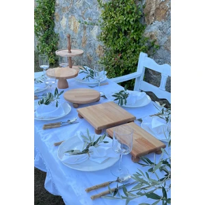 5Li Kayın Masif 2Katlı Kek Standı,25Cm Pastalık,25Cm Risus,17x25 Risus,25x25 Risus Ahşap Çeyiz Seti