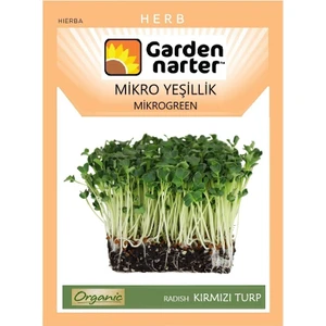 Garden Narter Mikro Yeşillikler İçin Microgreen Organik Turp Tohumu Mikro Filiz Tohumu 15 gr 1700 Tohum