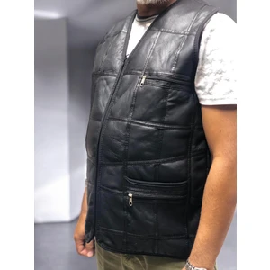 Hakiki Kuzu Derisi Iç Kısmı Gerçek Kürklü Erkek Yelek