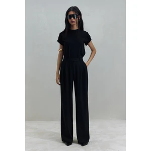 Suud Collection Siyah Janet Bol Paça Pantolon