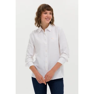 U.S. Polo Assn. Kadın Beyaz Gömlek Desenli 50264189-VR013