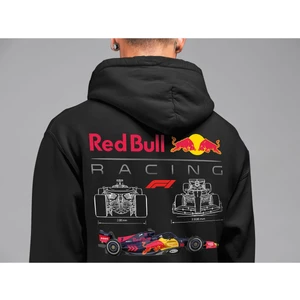 F1 Redbull Team Ön ve Sırt Baskılı Siyah 3 Ip Kalın Kumaş Unisex Sweatshirt Hoodie