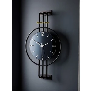 Iskandinav Tarzı Duvar Saati, Siyah Aynalı Merkez, Metal Pil Ile Çalışan - 40-70 cm