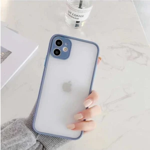 iPhone 11 Kılıf Kenarları Renkli Arkası Mat Transparan Hux Kapak