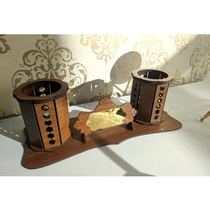 Bir Parça Tasarım Masa Üstü Isme Özel Ikili Kalemlik