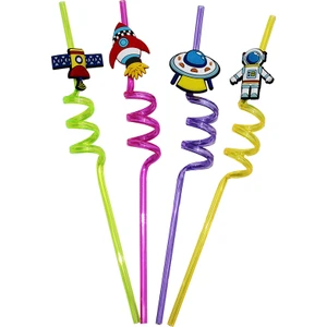 Gold Bazaar 4 Parça  Figürlü Pipet Plastik (4764)
