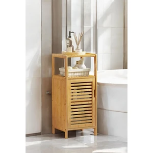 Bambu 1 Kapaklı 2 Raflı Çok Amaçlı Banyo Düzenleyici Organizer Dik Dolap DB-0043