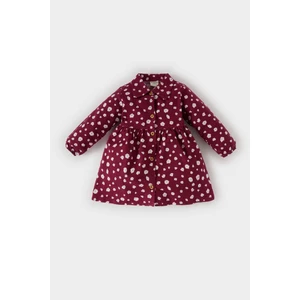 Kız Bebek Çiçekli Uzun Kollu Pazen Elbise D7428A524WN