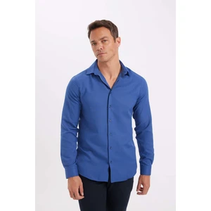 Modern Fit Polo Yaka Poplin Uzun Kollu Gömlek R4340AZNS