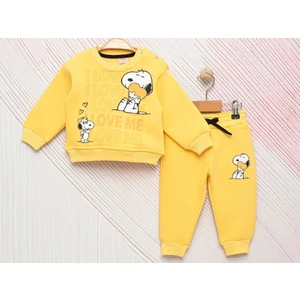 Little Pumpkin Kız Bebek Snoopy Baskılı Şardonlu Kışlık Eşofman Takım