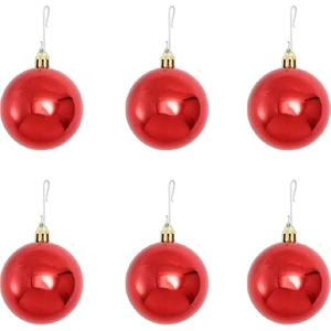 Parti Adresi Yılbaşı Topu Kutulu Çam Ağacı Süsü Kırmızı 4 cm 6'lı