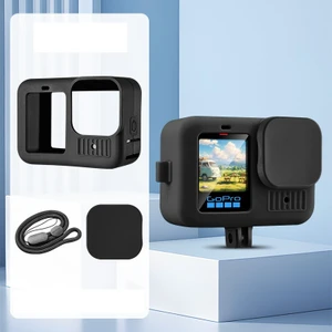 Gopro 13 Uyumlu Silikon Koruma Kılıfı Bileklikli Soft Case Black Siyah