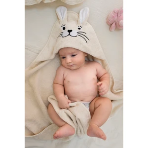 Pamuklu Bebek Havlu Kundak Rabbit Nakışlı