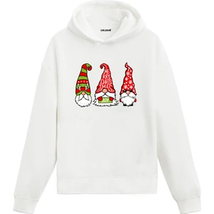 Noel Cüceleri Yılbaşı Hediyesi Yeni Yıl Temalı Tasarım Hoodie Noel Hediyesi Kapşonlu Sweatshirt