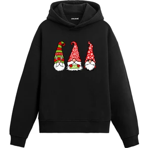 Noel Cüceleri Yılbaşı Hediyesi Yeni Yıl Temalı Tasarım Hoodie Noel Hediyesi Kapşonlu Sweatshirt