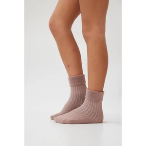 Kız Çocuk Havlu Çorap Kahverengi