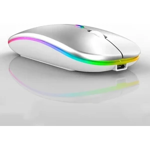 Şarjlı Kablosuz Mouse Bluetooth 2.4ghz Rgb Işıklı Sessiz Tıklama Tablet Telefon Bilgisayar Uyumlu