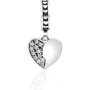 Adal Silver Kadın Gümüş Sallantılı Zirkon Taşlı Kalp Charm