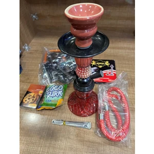 Kırmızı Mini Nargile Full Set