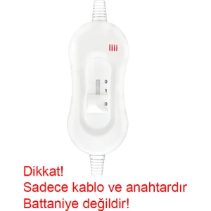 Ocm Çift Kişilik ve Tek Kişilik Elektrikli Battaniye Anahtarı Sigortalı Led'li (Beyaz)